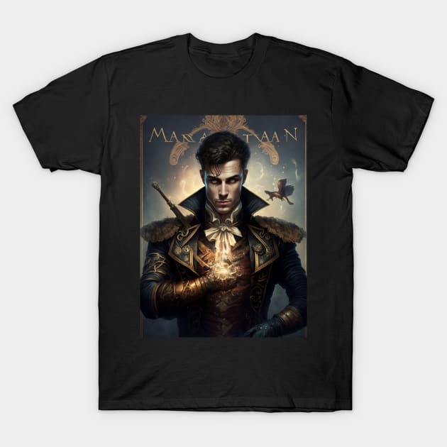 Steampunk Magician Tarot Card T-Shirt by Obotan Mmienu